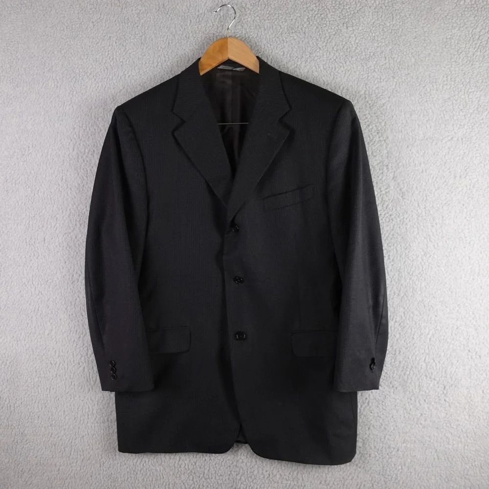 Canali Mens Pinstripe Wool Suit Jacket Blazer 52EU 42US Made in Italy Office
